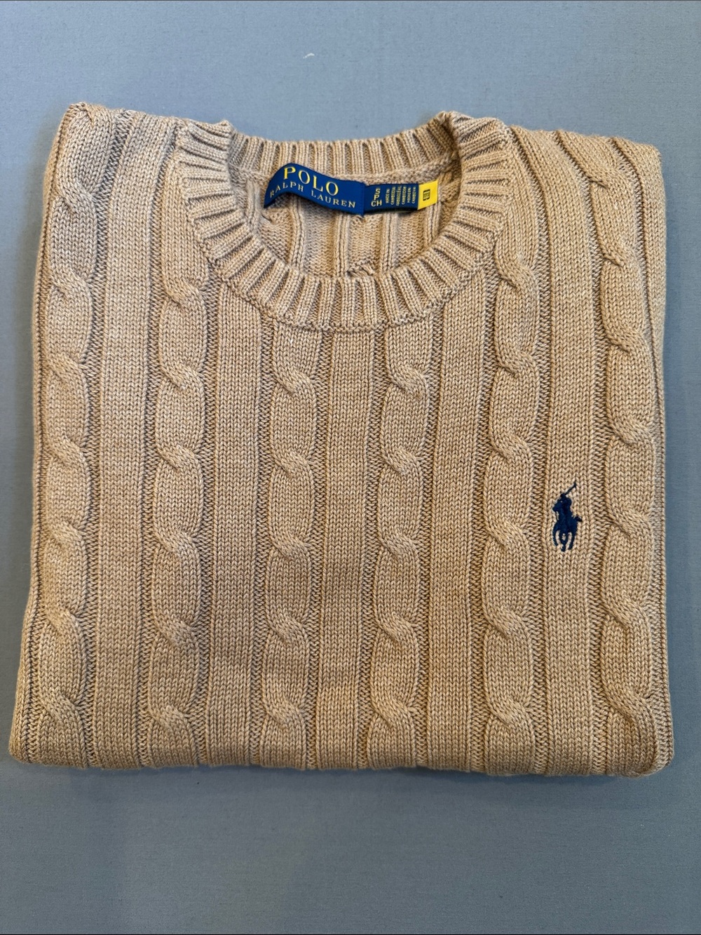 Ralph Lauren Camel Cable-Knit Short Sleeve Sweater - Picture 5 of 5